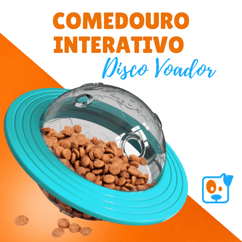 Comedouro Interativo para Cães - Disco Voador